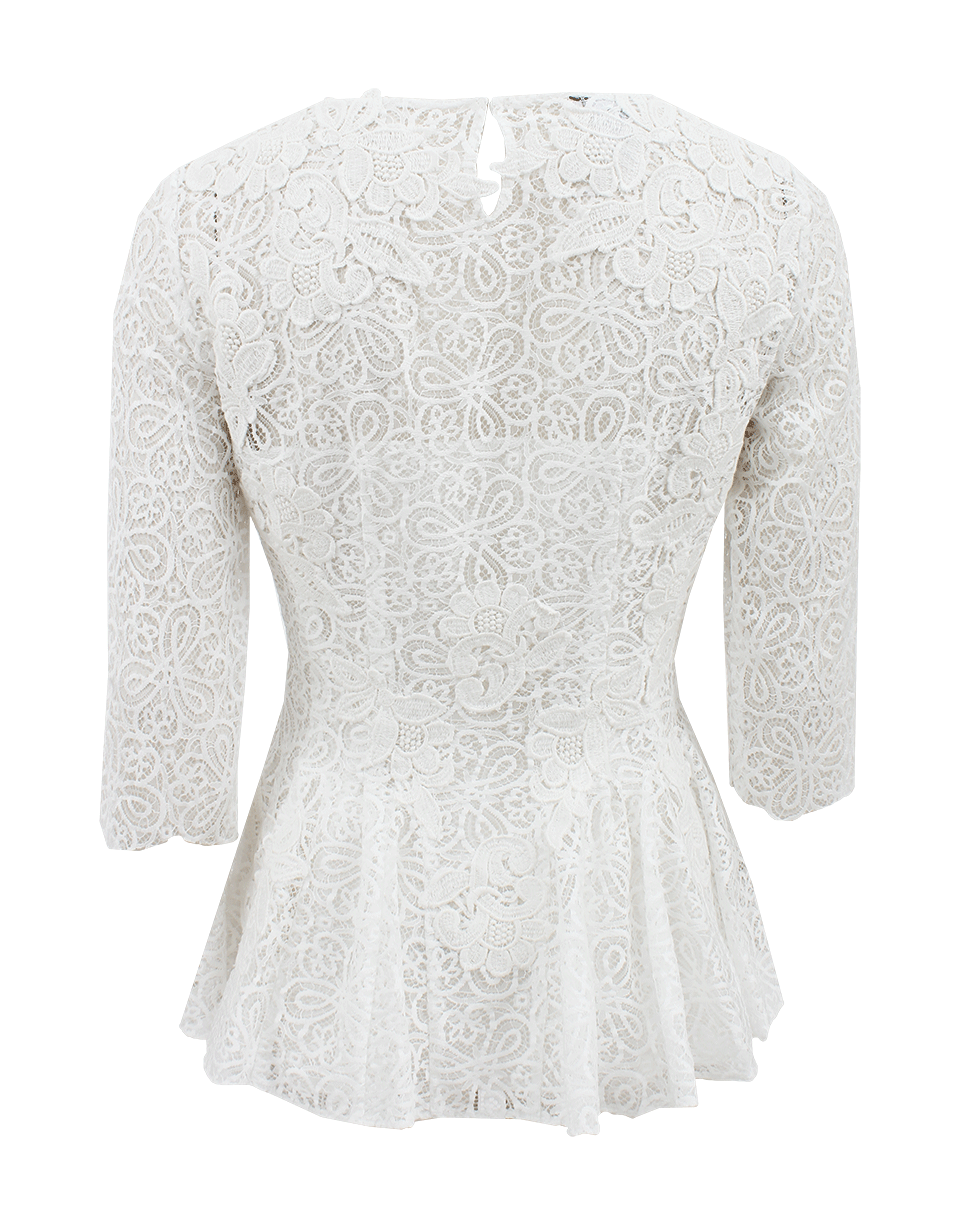 OSCAR DE LA RENTA-Jewelneck Lace Blouse-