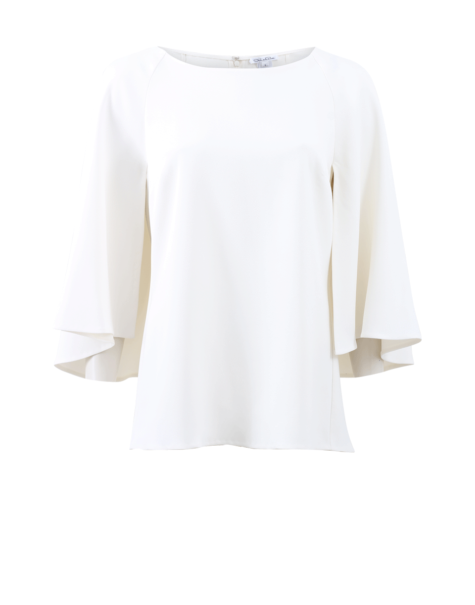 OSCAR DE LA RENTA-Cotton Pique Cape Blouse-