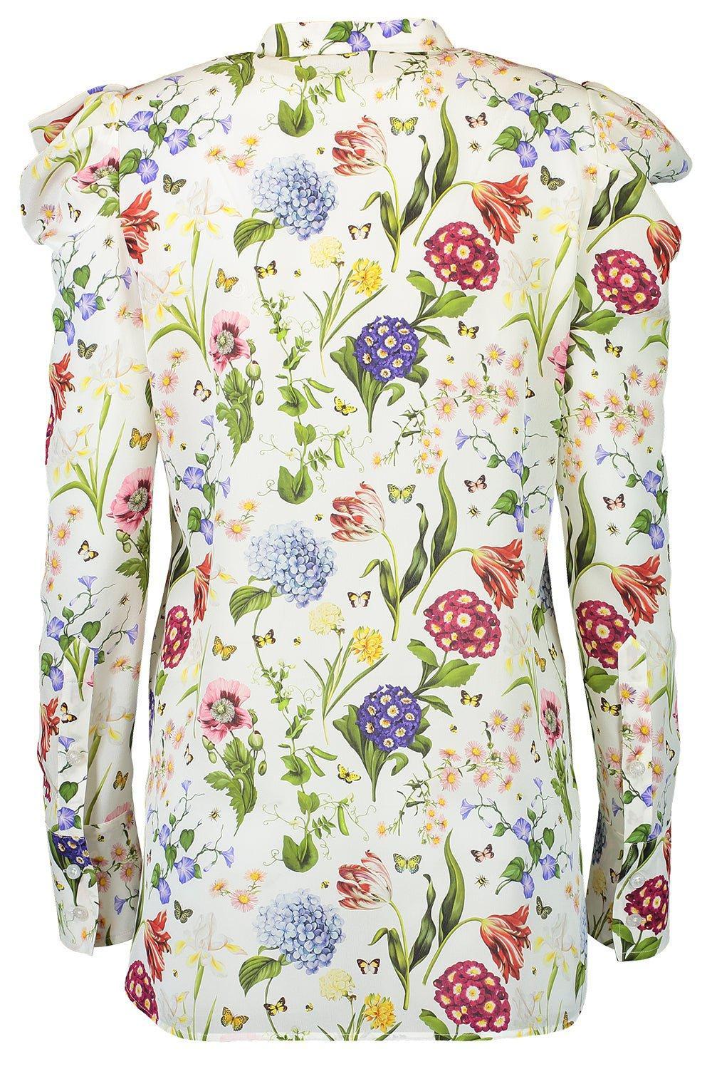 OSCAR DE LA RENTA-Puff Sleeve Button Down Shirt-