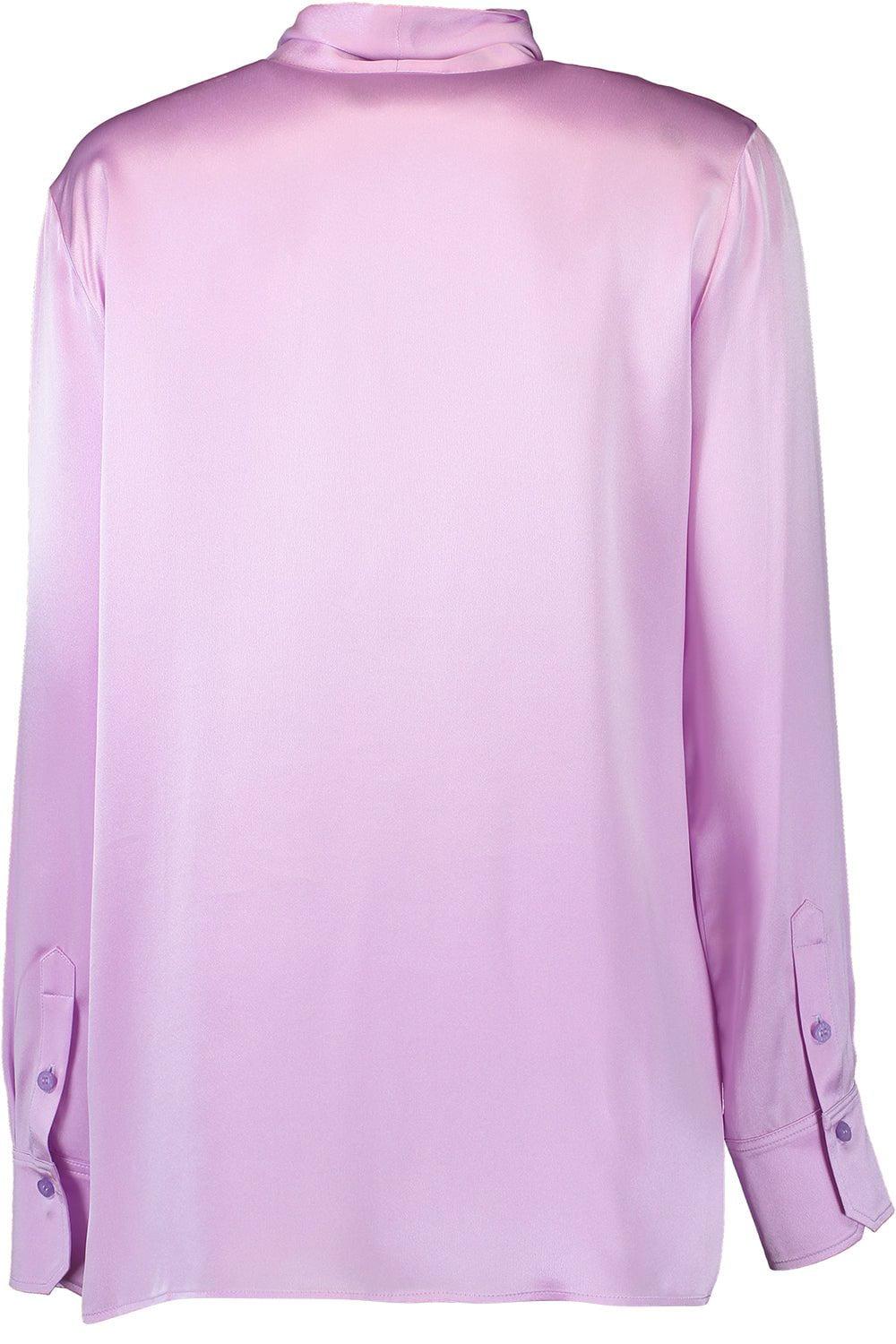 OSCAR DE LA RENTA-Long Sleeve Tie Neck Blouse-