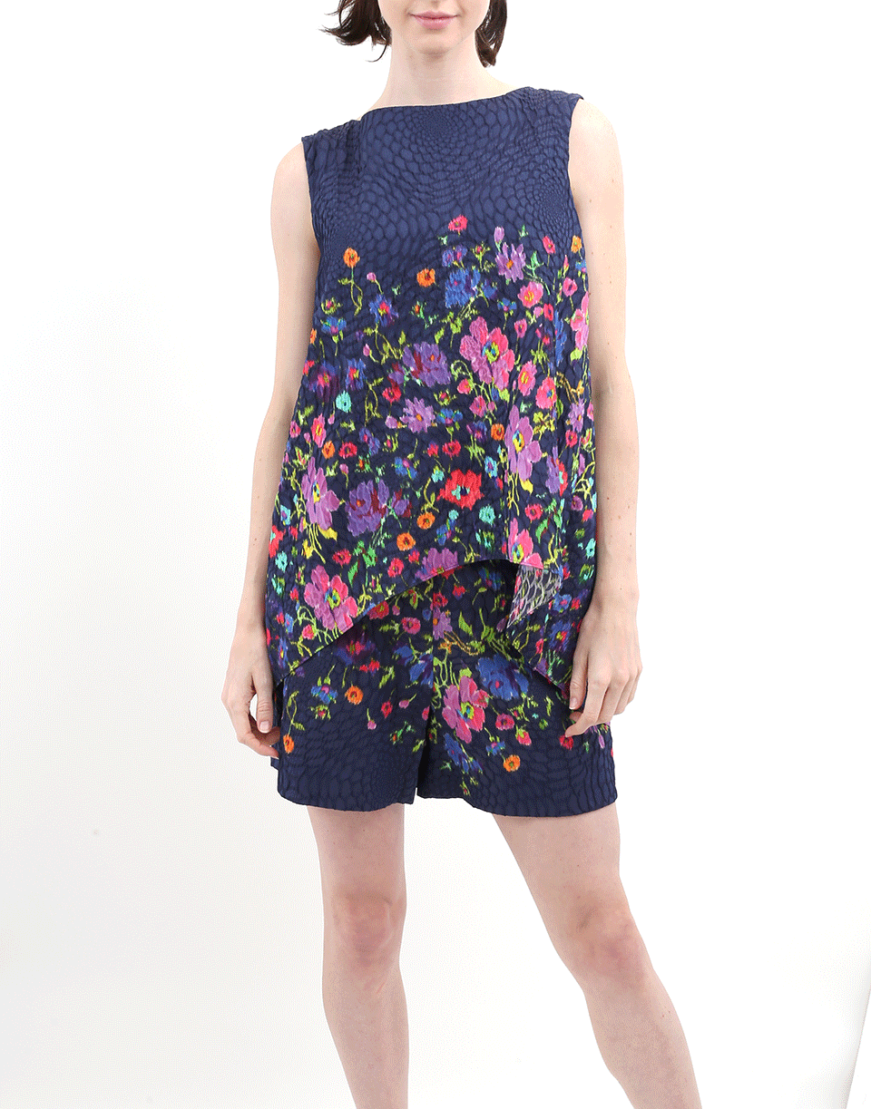 OSCAR DE LA RENTA-Hi Low Floral Top-