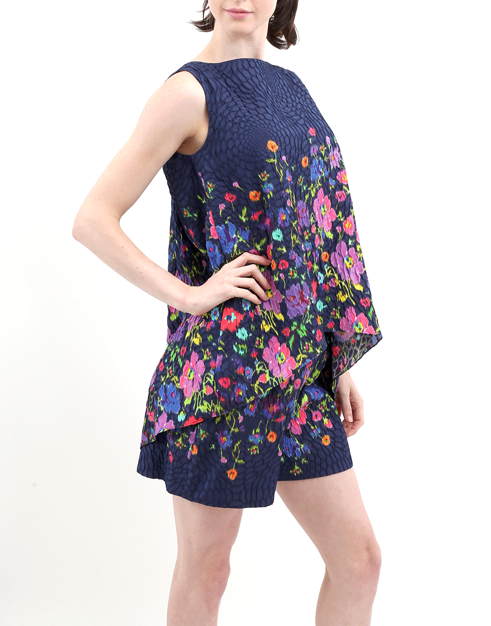 OSCAR DE LA RENTA-Hi Low Floral Top-