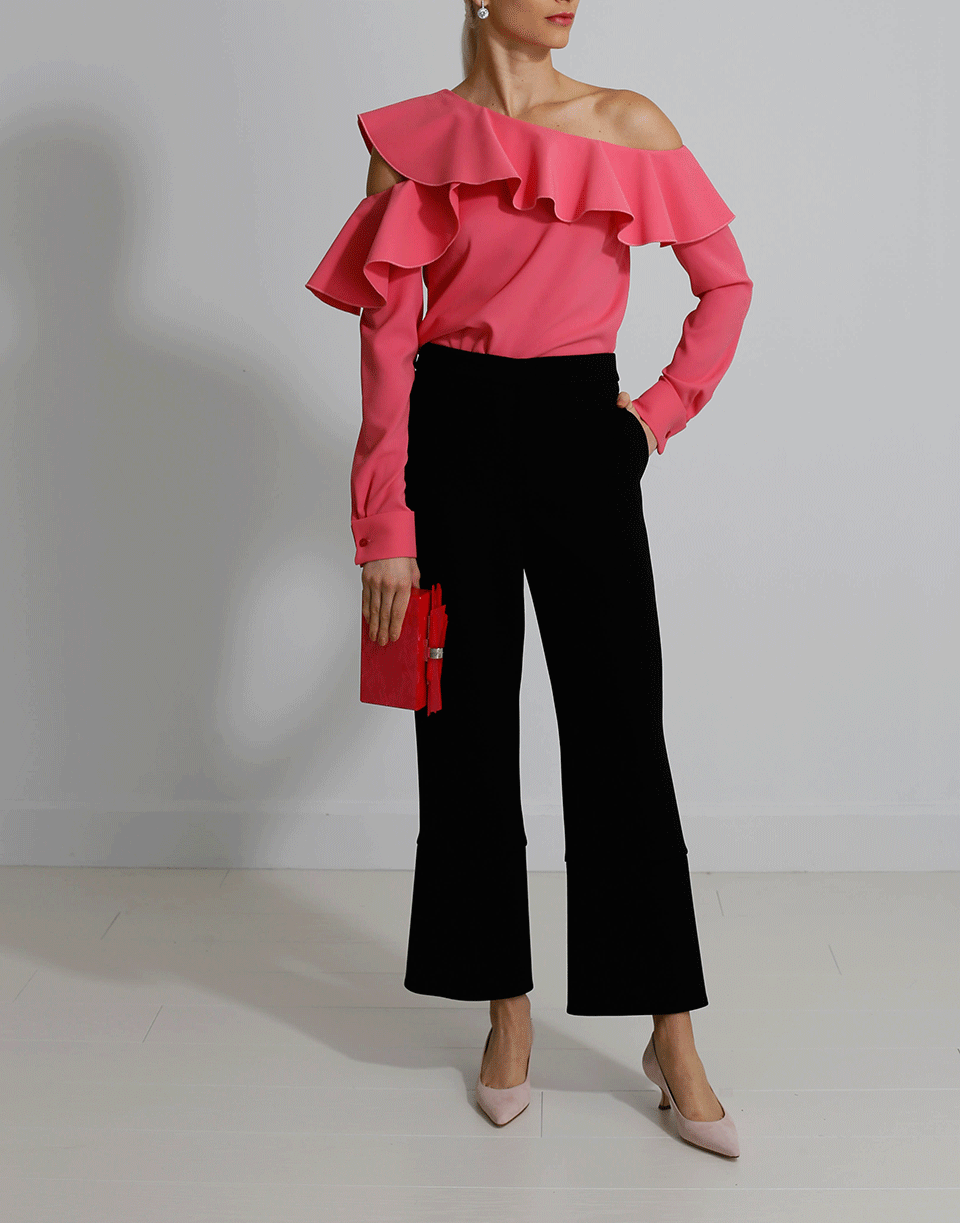 OSCAR DE LA RENTA-One Shoulder Blouse-