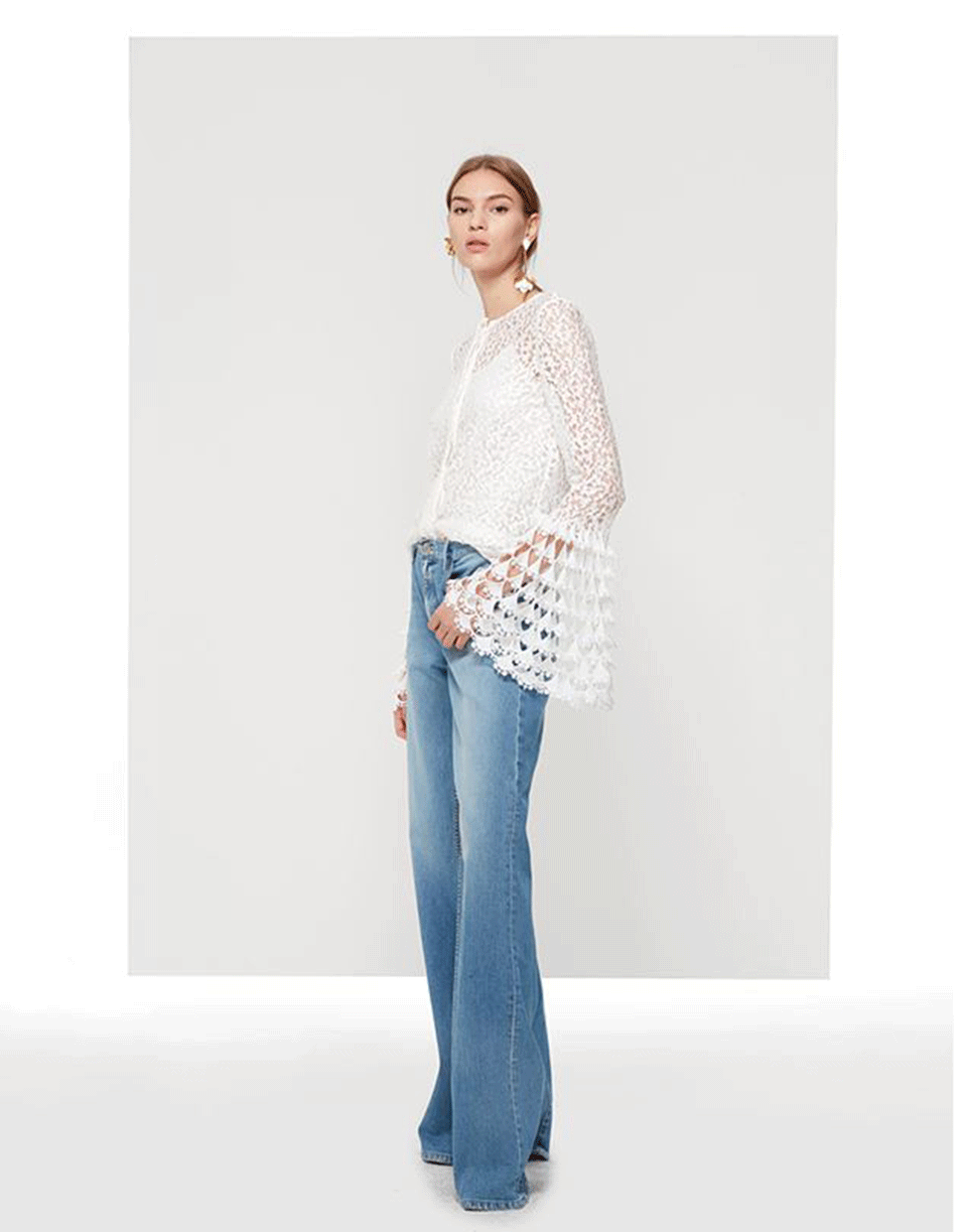 OSCAR DE LA RENTA-Lace Blouse With Camisole-