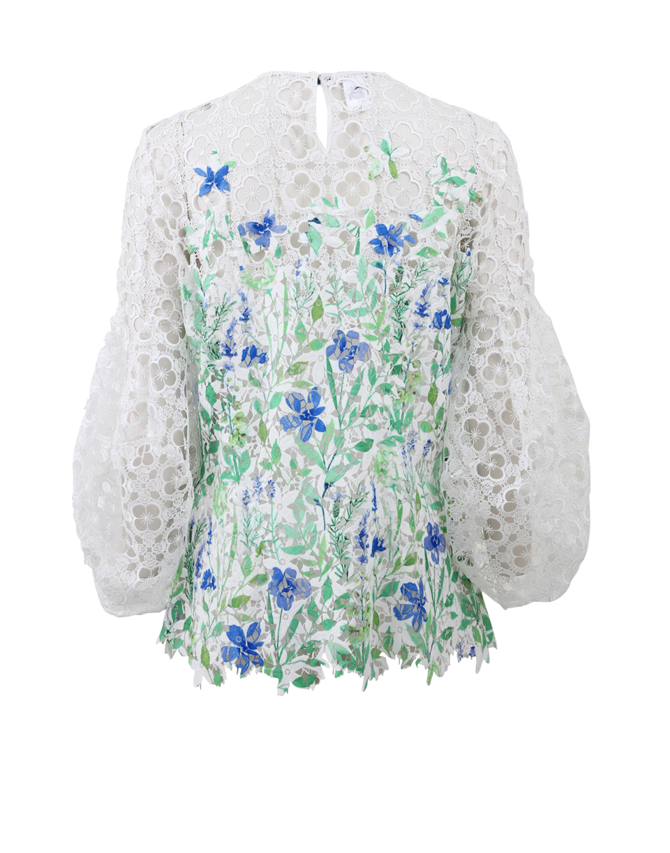 OSCAR DE LA RENTA-Lined Floral Blouse-