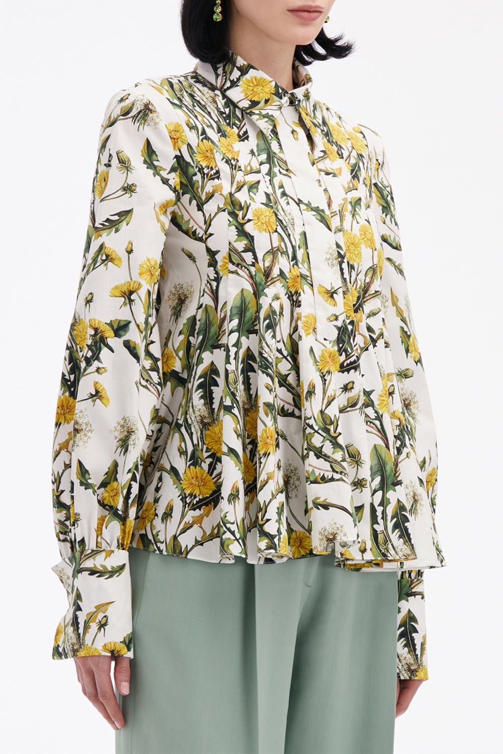 OSCAR DE LA RENTA-Dandelion Blouse-YLW/IVOR