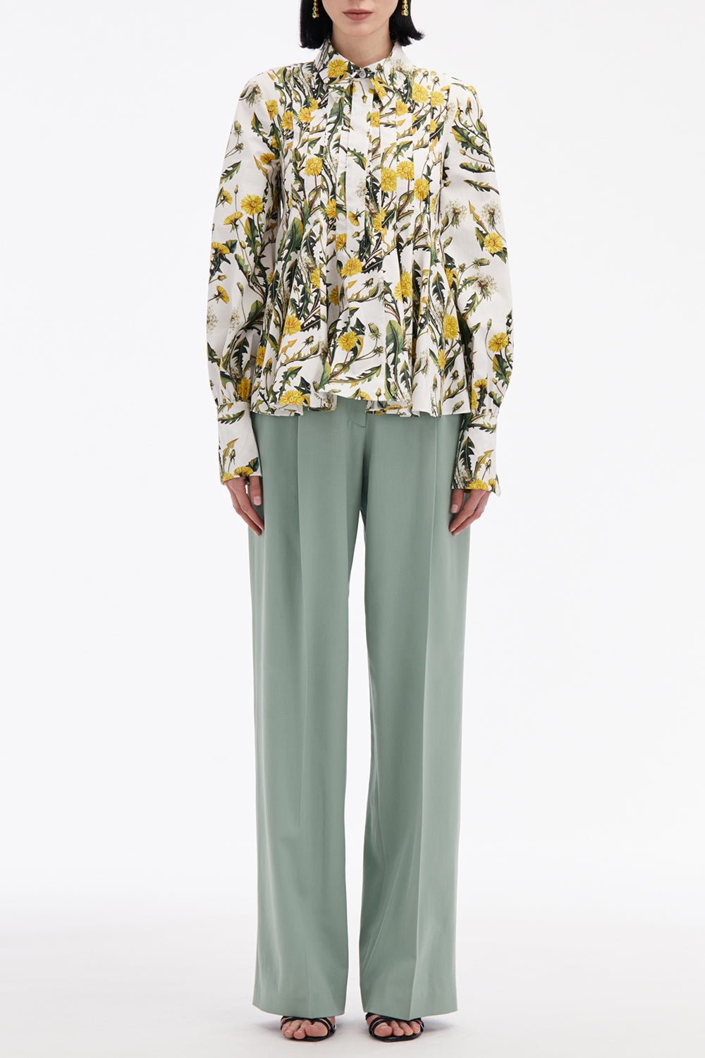 OSCAR DE LA RENTA-Dandelion Blouse-YLW/IVOR