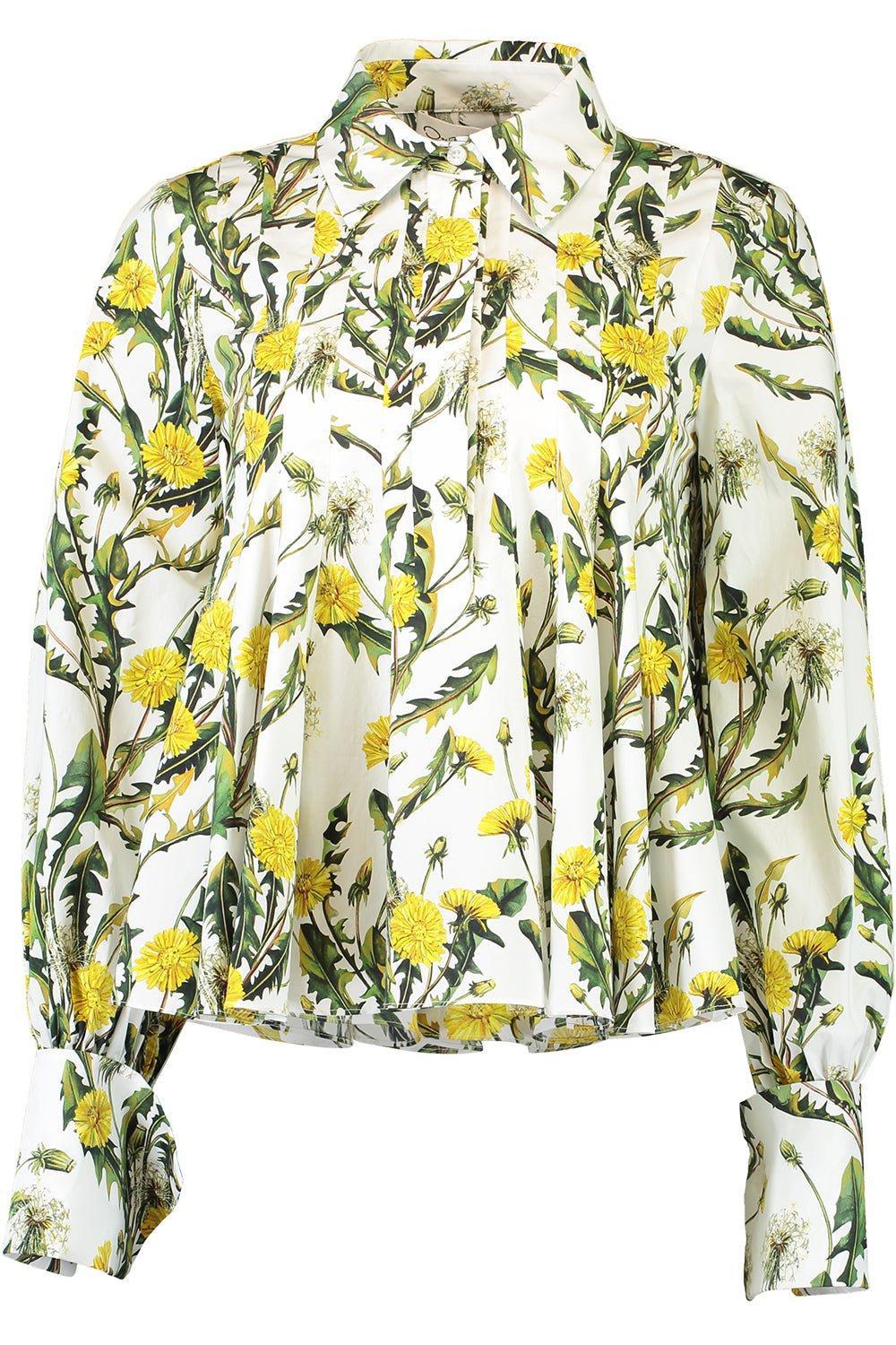 OSCAR DE LA RENTA-Dandelion Blouse-YLW/IVOR
