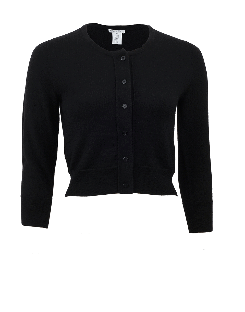 OSCAR DE LA RENTA-Classic Cropped Cardigan-