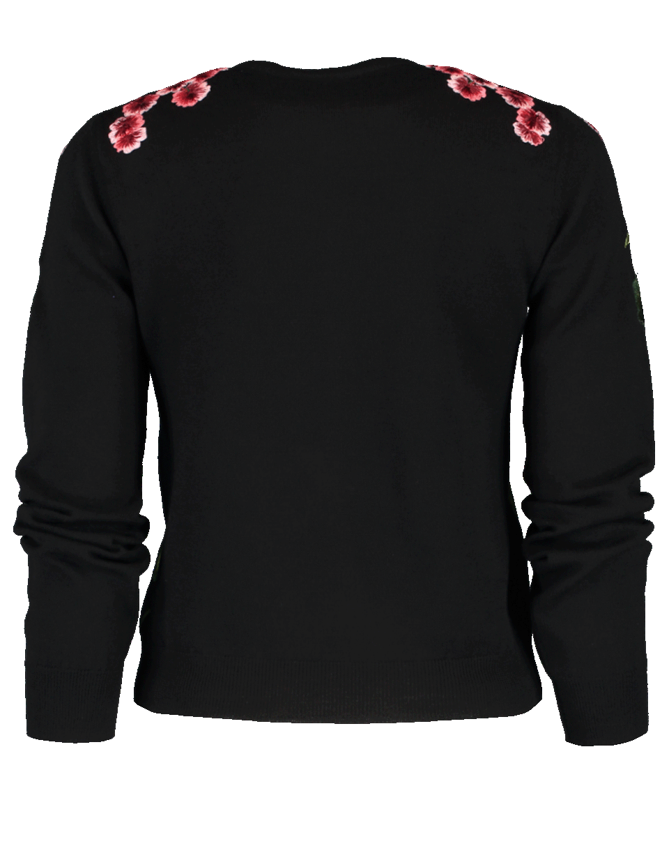 OSCAR DE LA RENTA-Floral Embroidered Cardigan-
