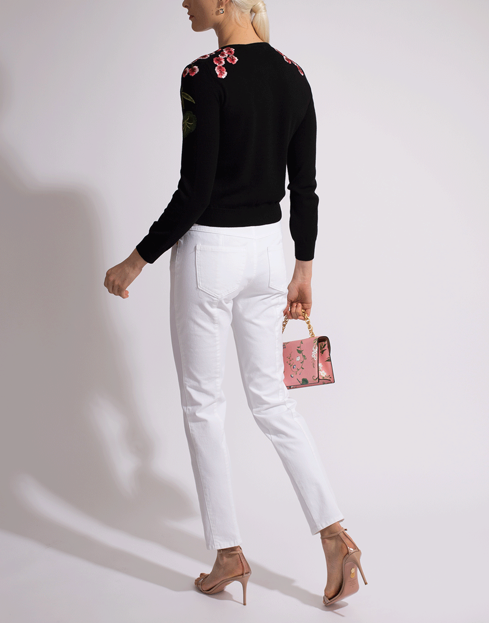 OSCAR DE LA RENTA-Floral Embroidered Cardigan-