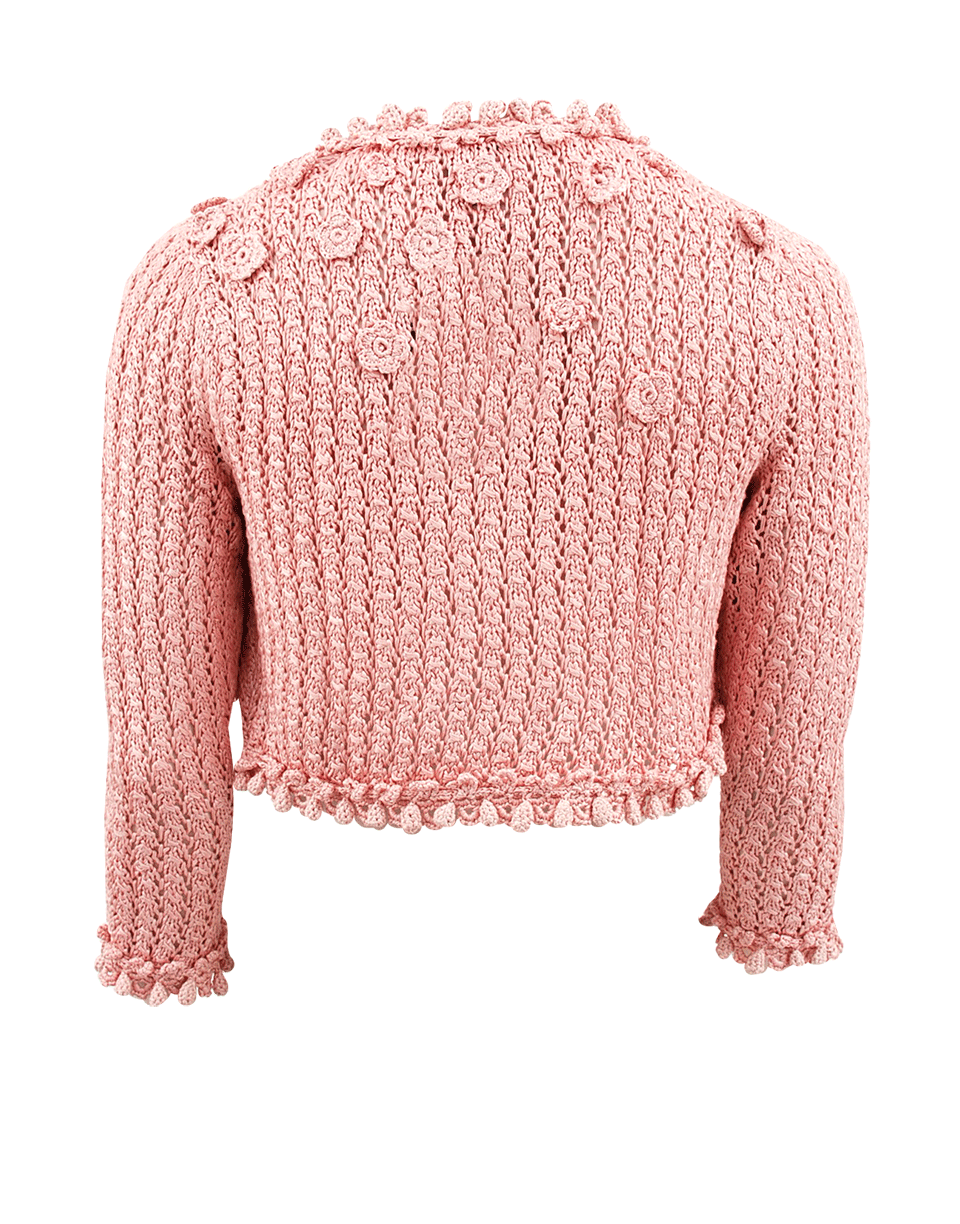 OSCAR DE LA RENTA-Crochet Cardigan with Flower-