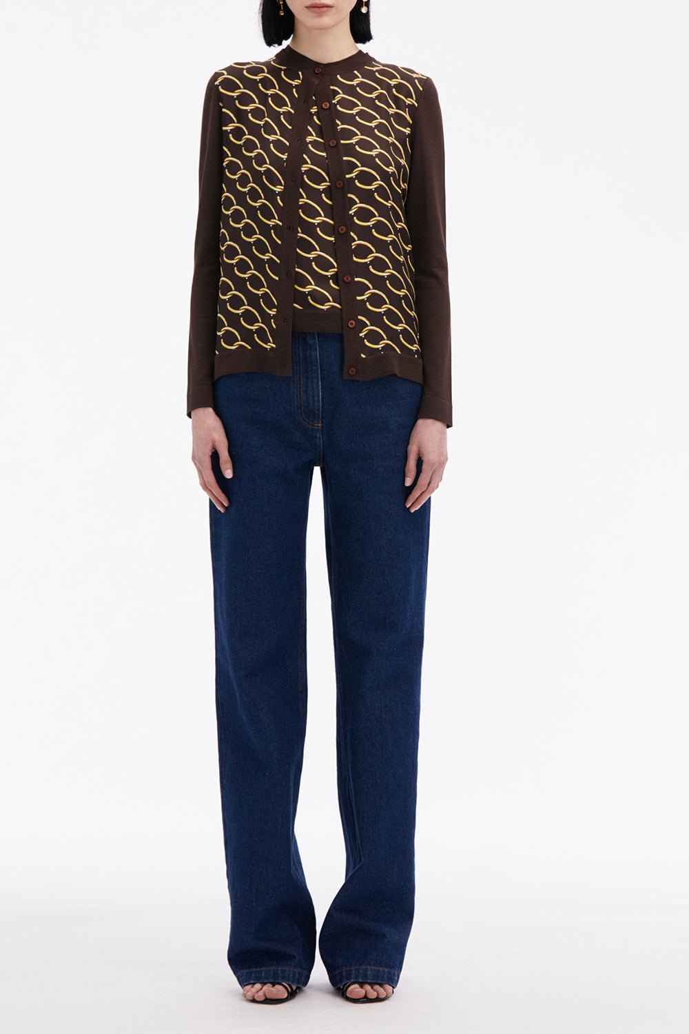 OSCAR DE LA RENTA-Oscar Chain Inset Cardigan-
