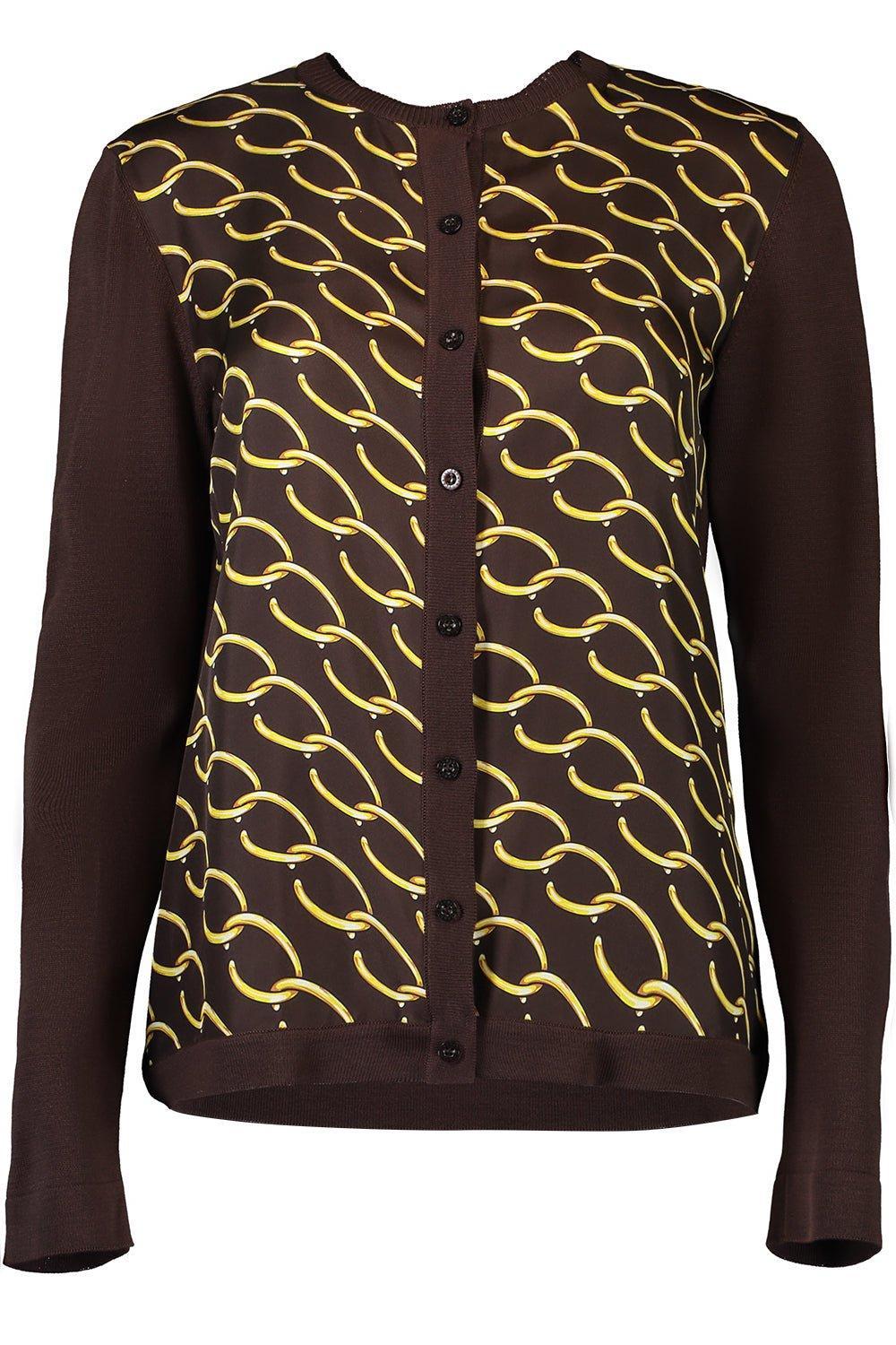 OSCAR DE LA RENTA-Oscar Chain Inset Cardigan-