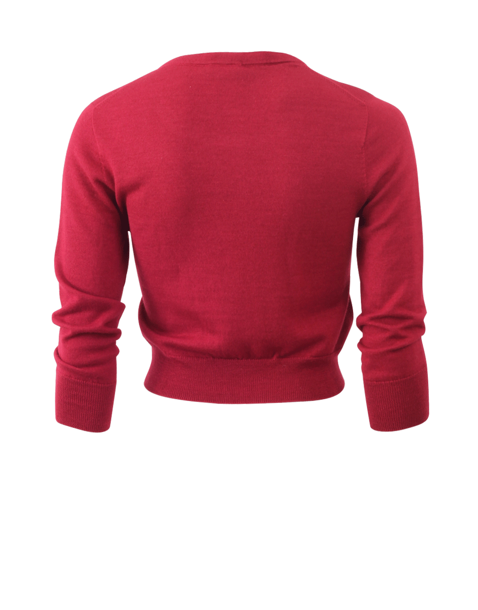 OSCAR DE LA RENTA-Cropped Cardigan-CLARET
