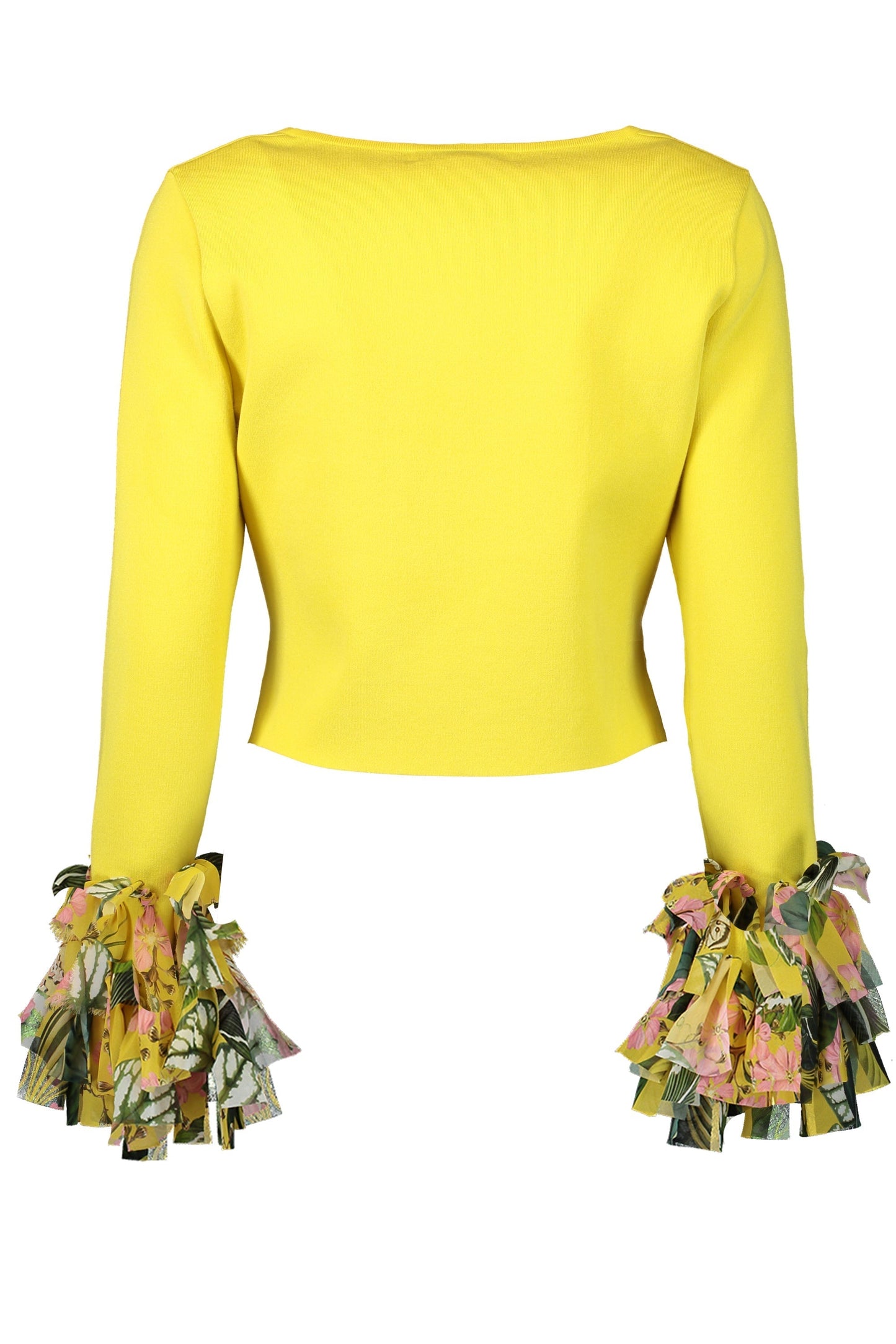 OSCAR DE LA RENTA-Chiffon Inset Cardigan-