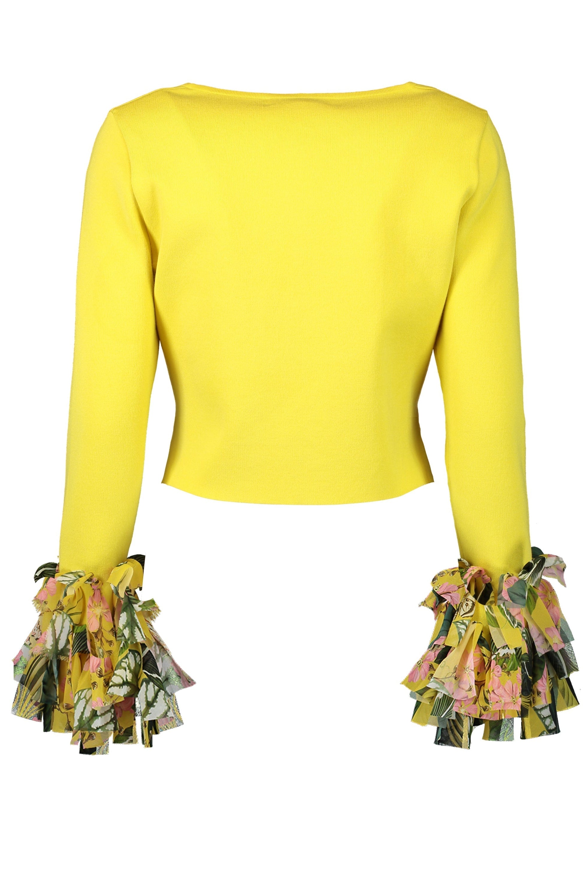 OSCAR DE LA RENTA-Chiffon Inset Cardigan-