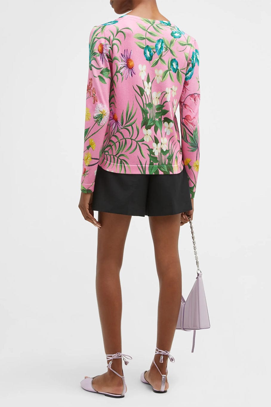 OSCAR DE LA RENTA-Floral Tapestry Printed Cardigan-