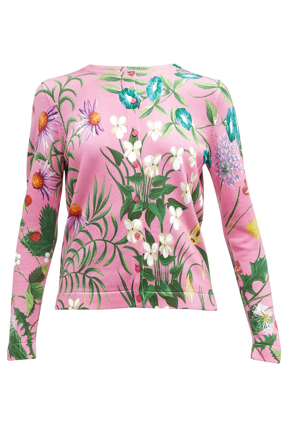 OSCAR DE LA RENTA-Floral Tapestry Printed Cardigan-
