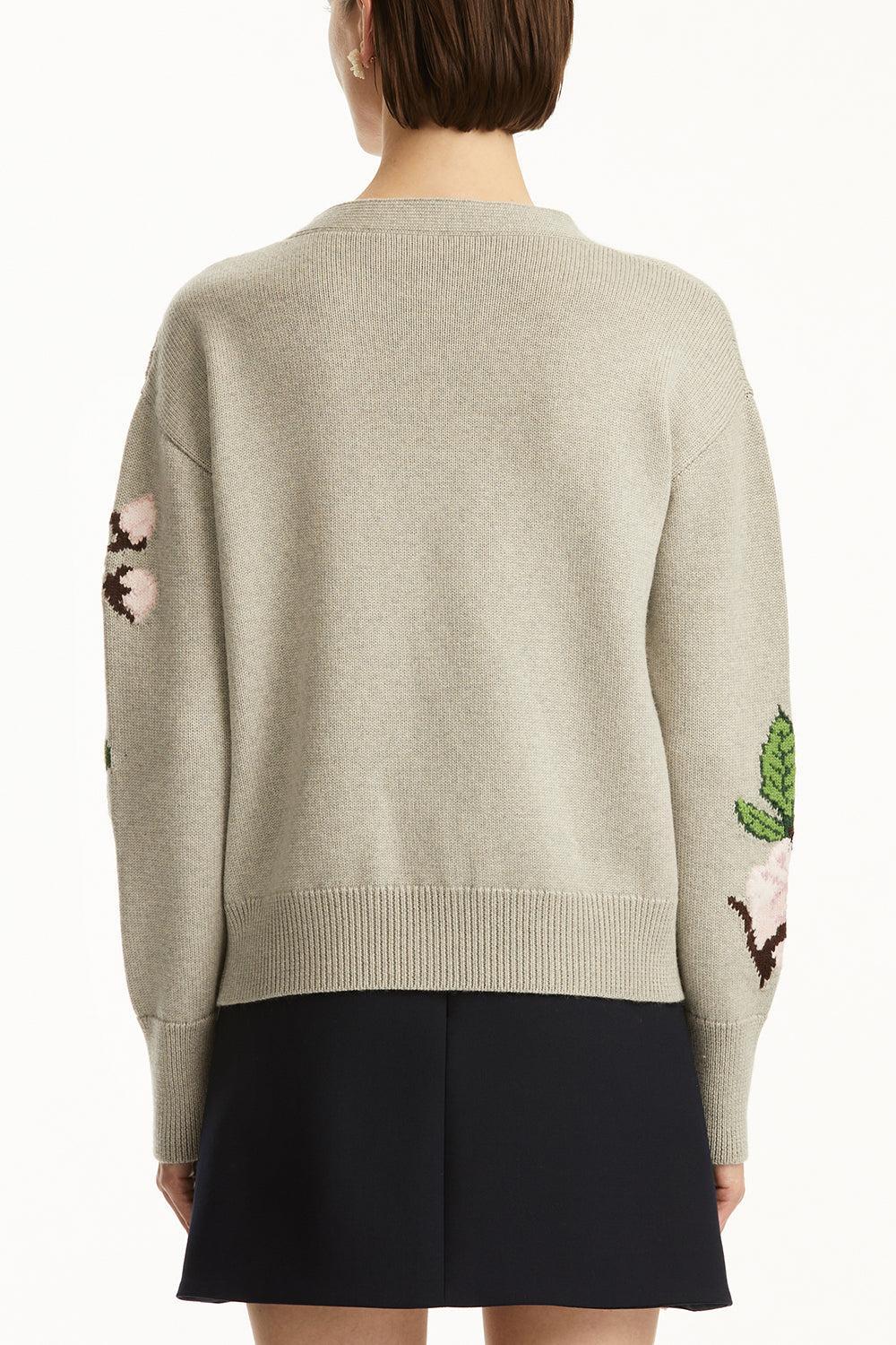 Cherry Blossom Cardigan-GREYMULT-XS-CLOTHINGTOPCARDIGAN-OSCAR DE LA RENTA