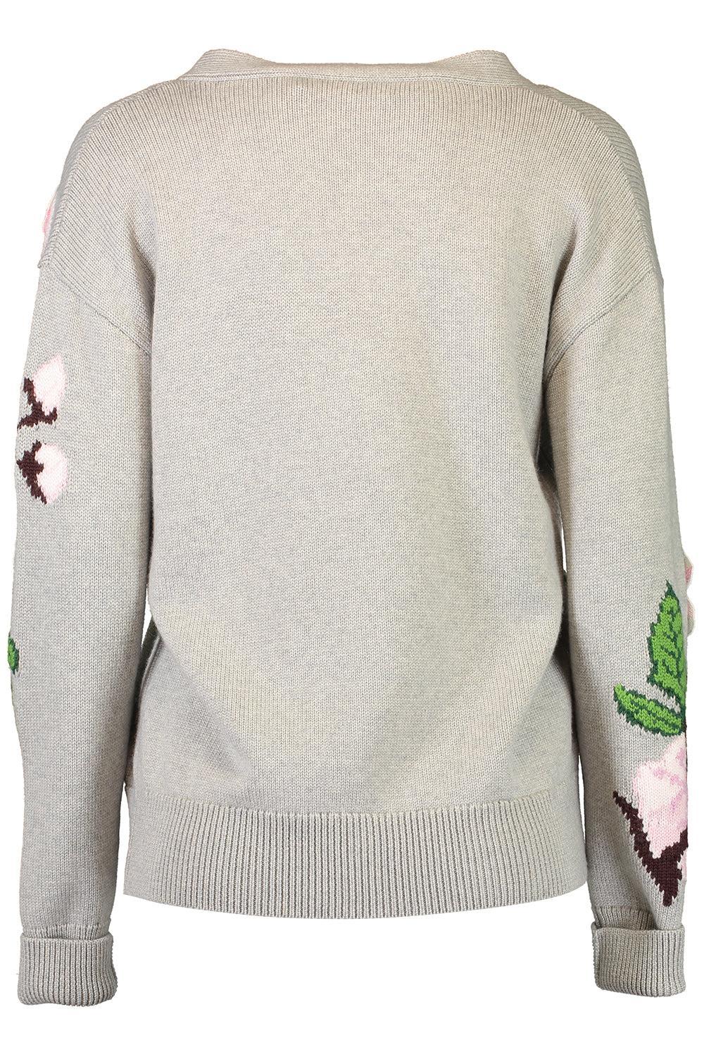 Cherry Blossom Cardigan-GREYMULT-XS-CLOTHINGTOPCARDIGAN-OSCAR DE LA RENTA