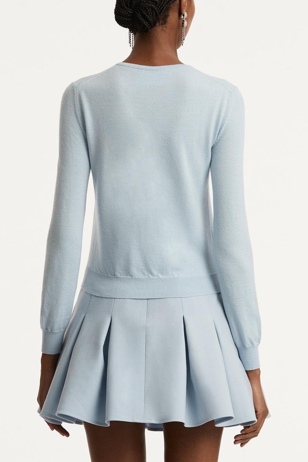 Tonal Peony Embroidered Cardigan-ICY BLUE-S-CLOTHINGTOPCARDIGAN-OSCAR DE LA RENTA
