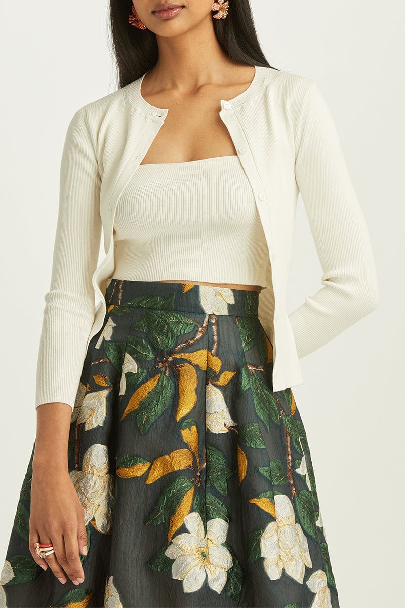 OSCAR DE LA RENTA-Ribbed Cardigan-