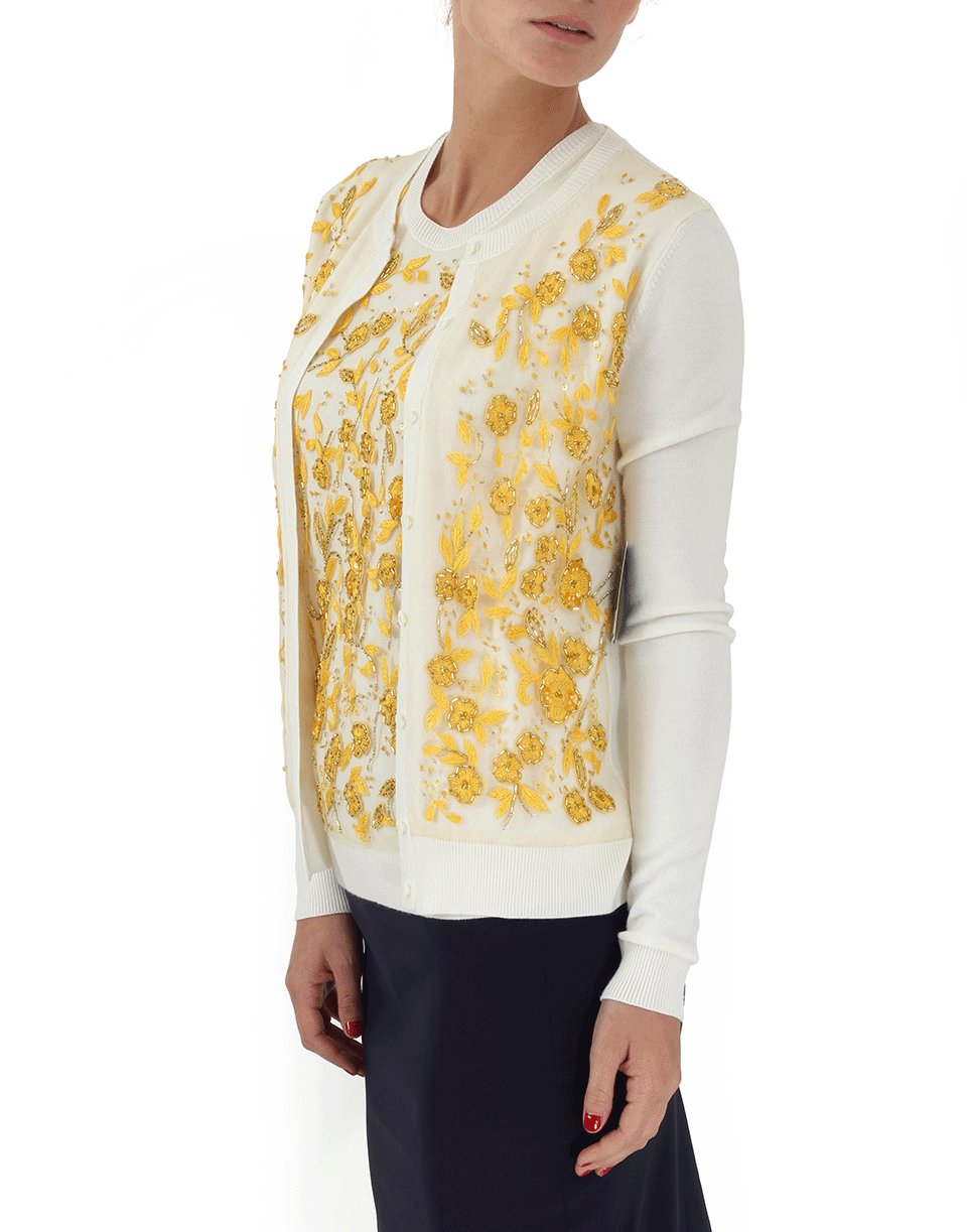 OSCAR DE LA RENTA-Embroidered Cardigan-