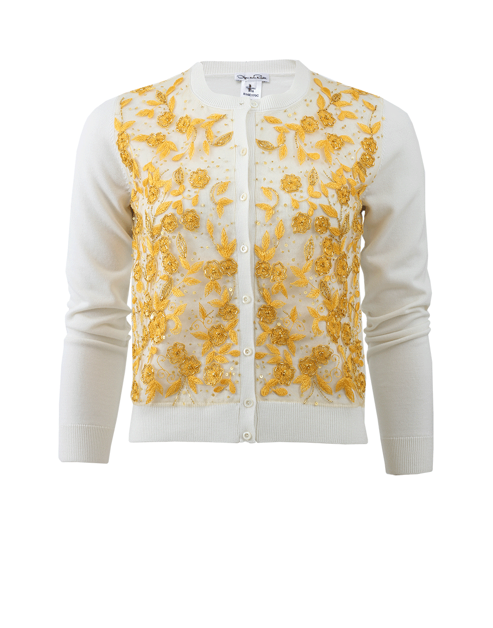 OSCAR DE LA RENTA-Embroidered Cardigan-