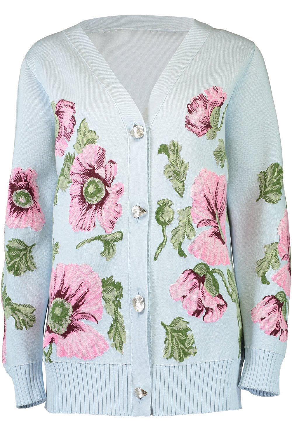 OSCAR DE LA RENTA-Poppies Long Cardigan-