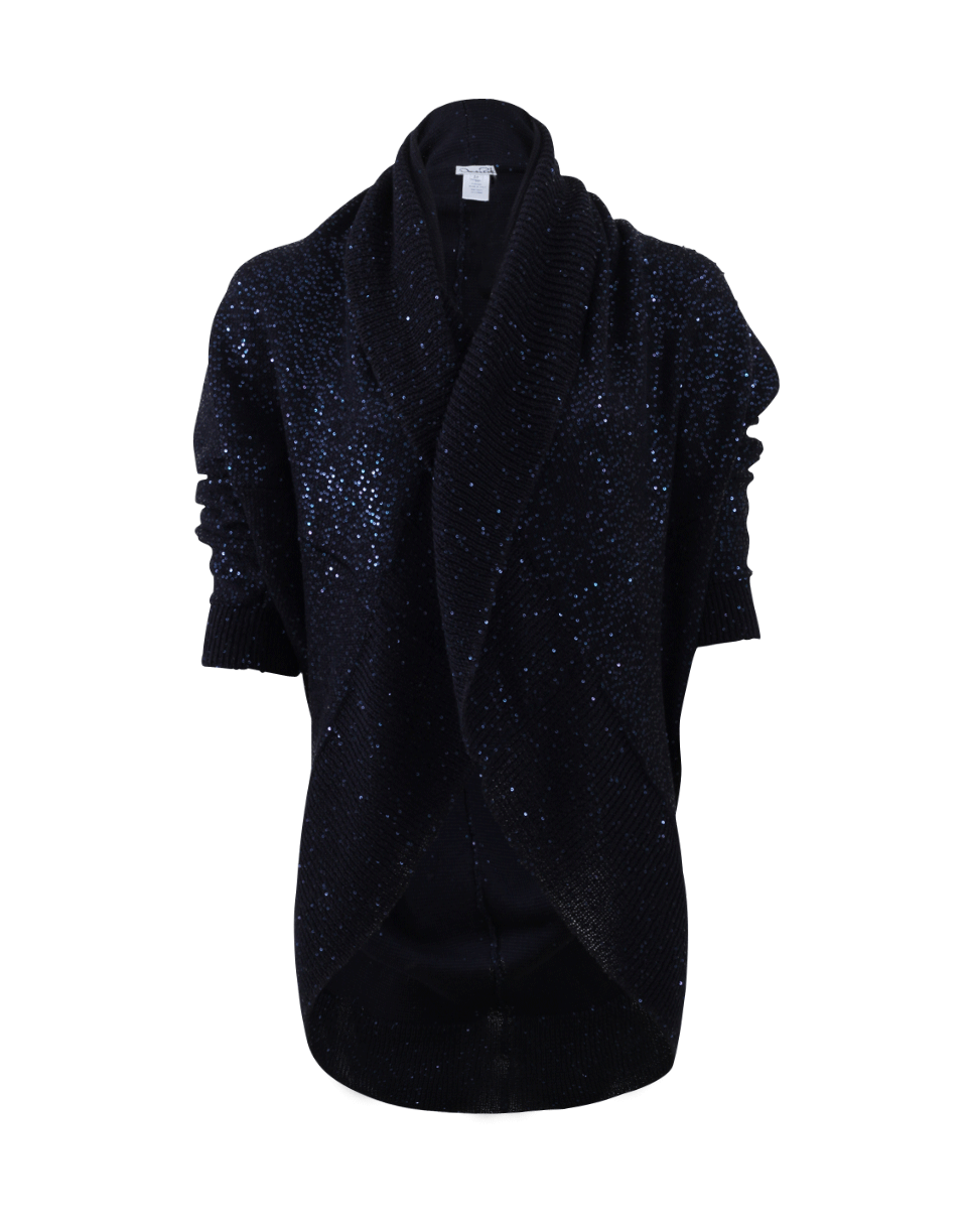 OSCAR DE LA RENTA-Sequin Cape Cardigan-