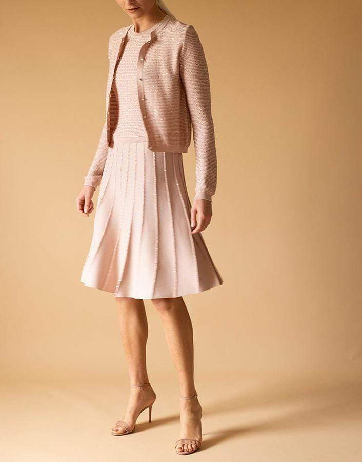 OSCAR DE LA RENTA-Paillette Crop Cardigan-PINK