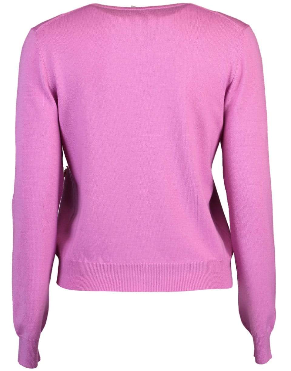 OSCAR DE LA RENTA-Floral Threadwork Cardigan - Pink-