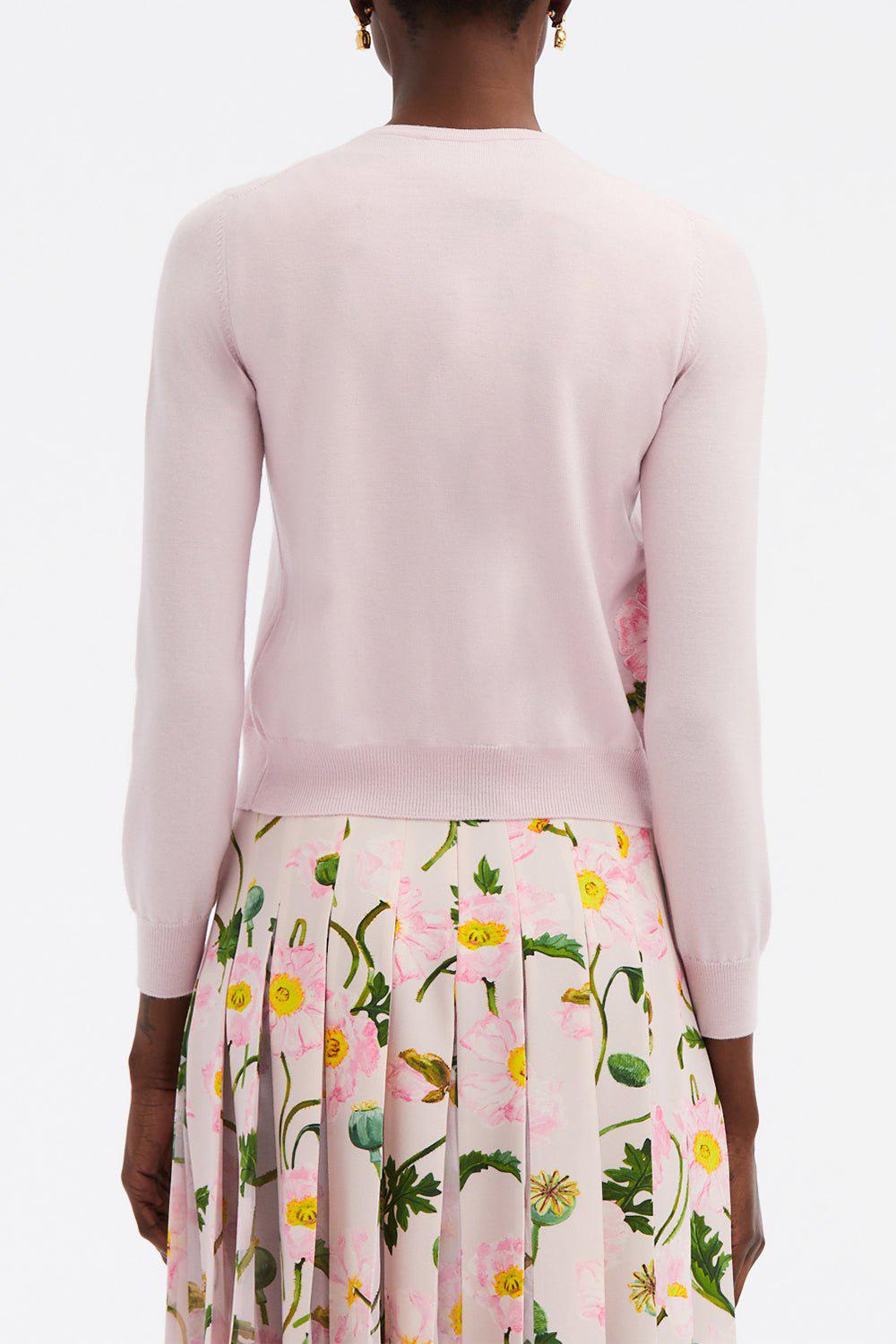 OSCAR DE LA RENTA-Painted Poppies Embroidered Cardigan-