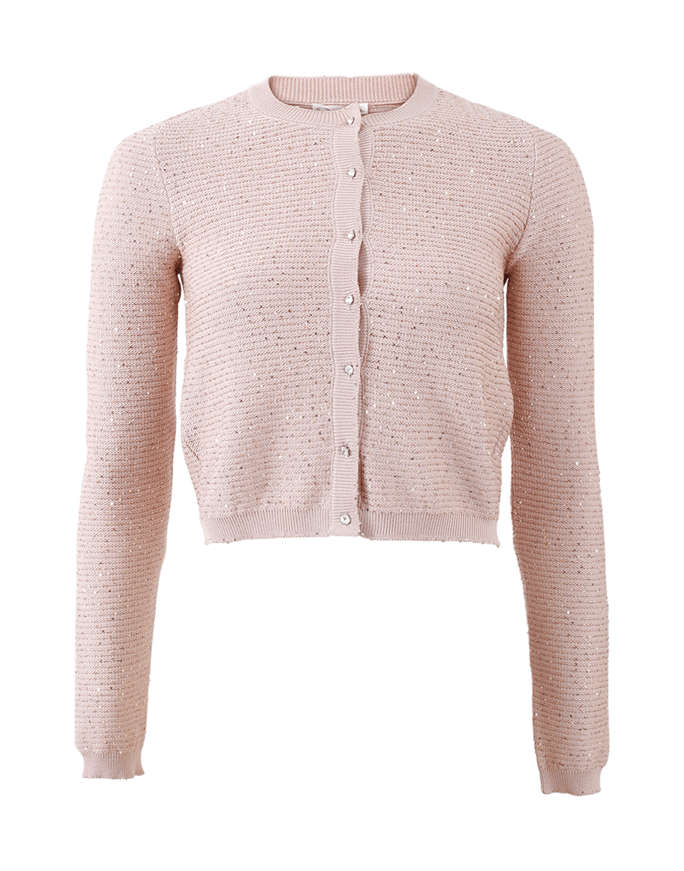 OSCAR DE LA RENTA-Cropped Sequin Cardigan-