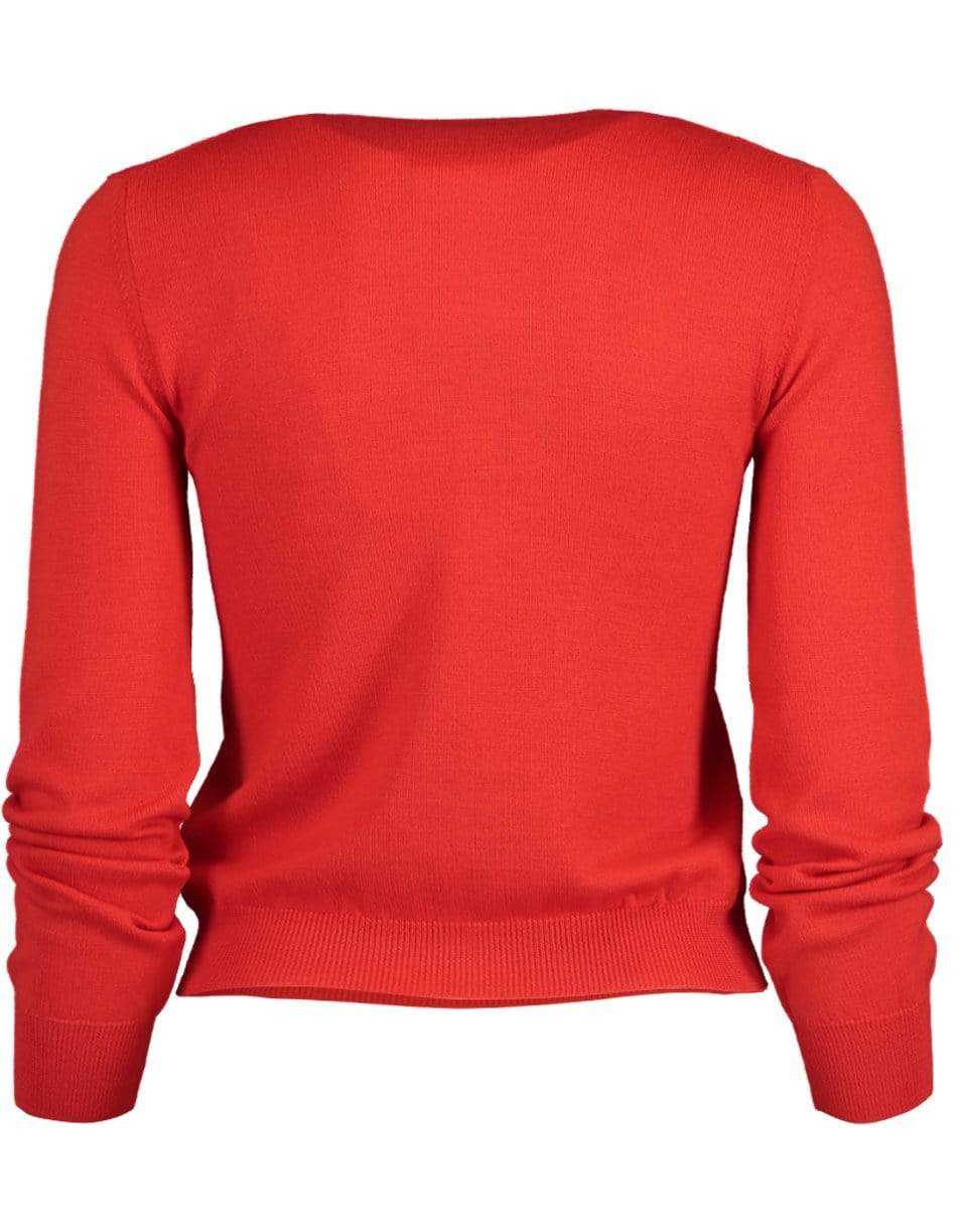 OSCAR DE LA RENTA-Scarlett Floral Applique Cardigan-