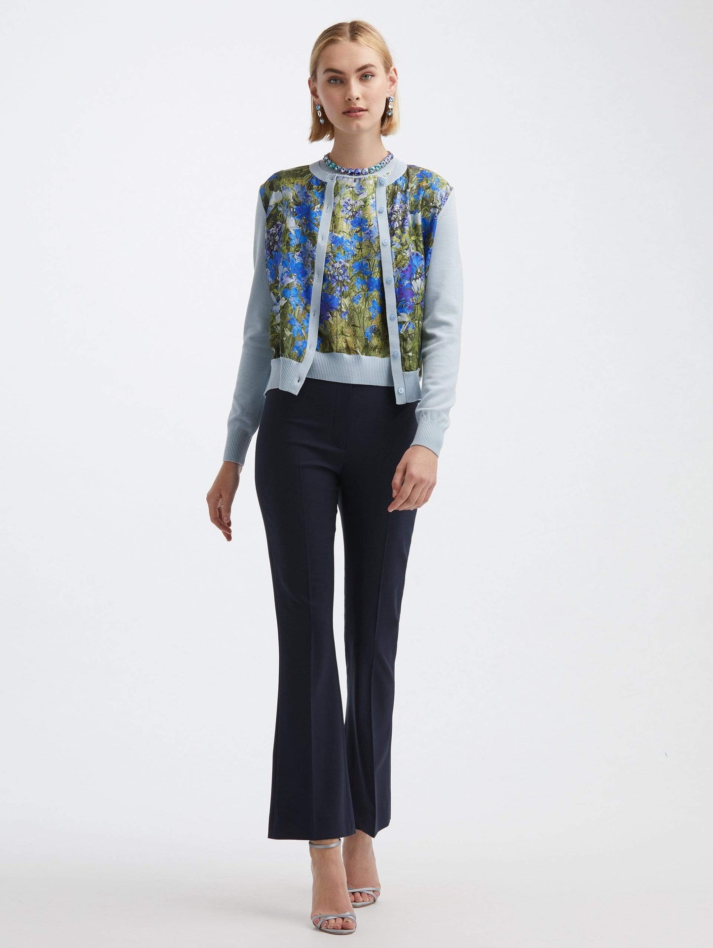 OSCAR DE LA RENTA-Floral Field Cardi-