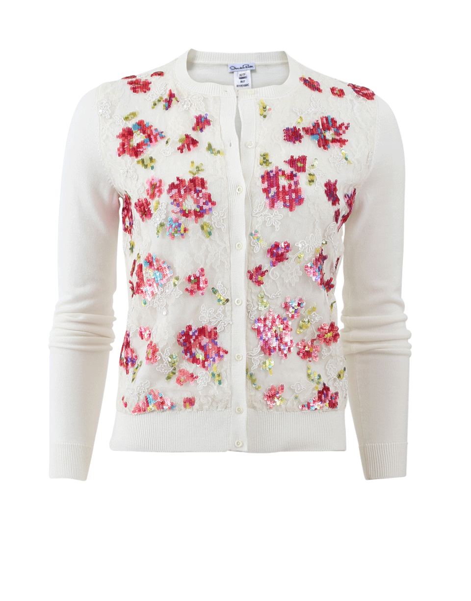 OSCAR DE LA RENTA-Embroidered Cardigan-