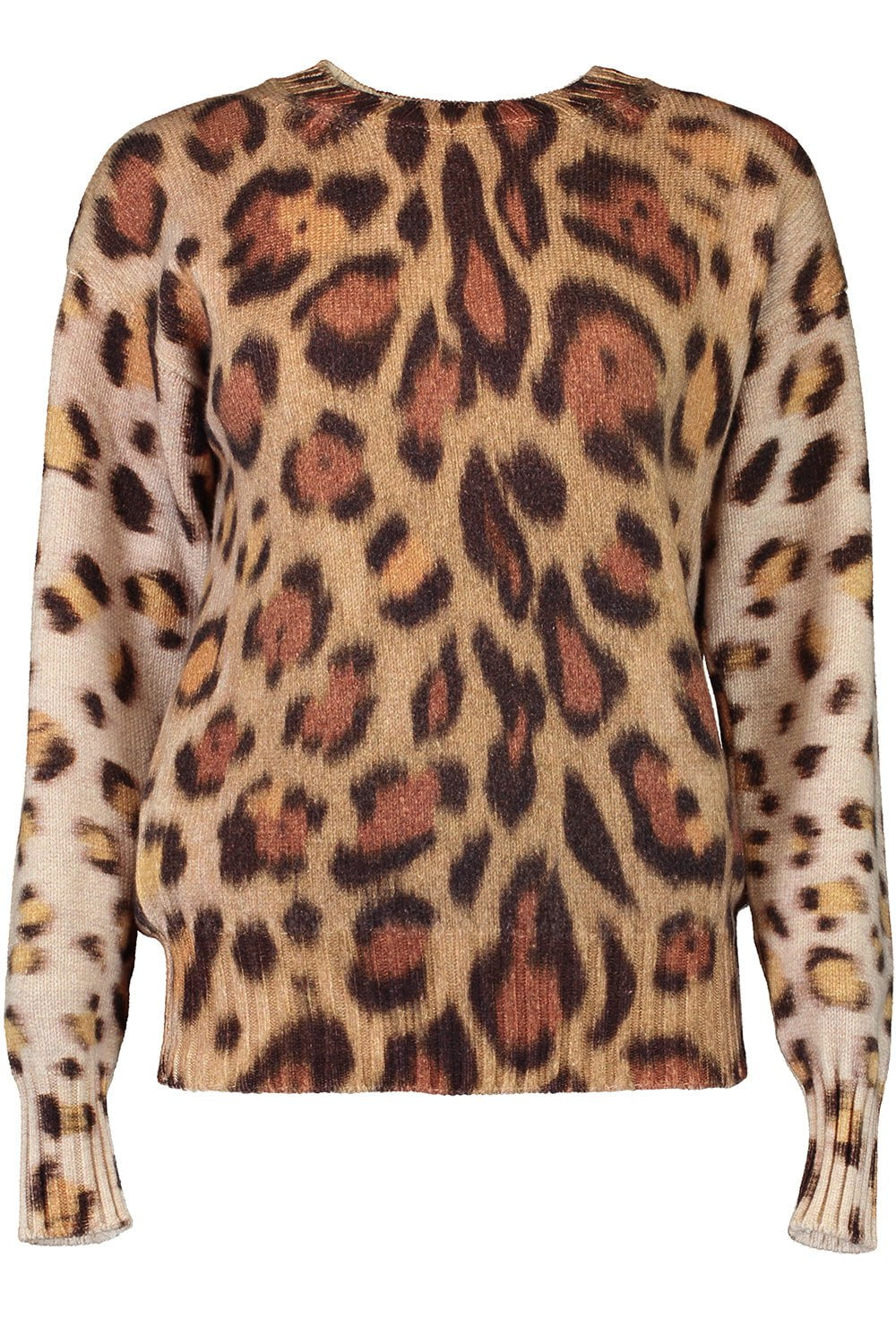 OSCAR DE LA RENTA-Long Sleeve Jaguar Printed Pullover-