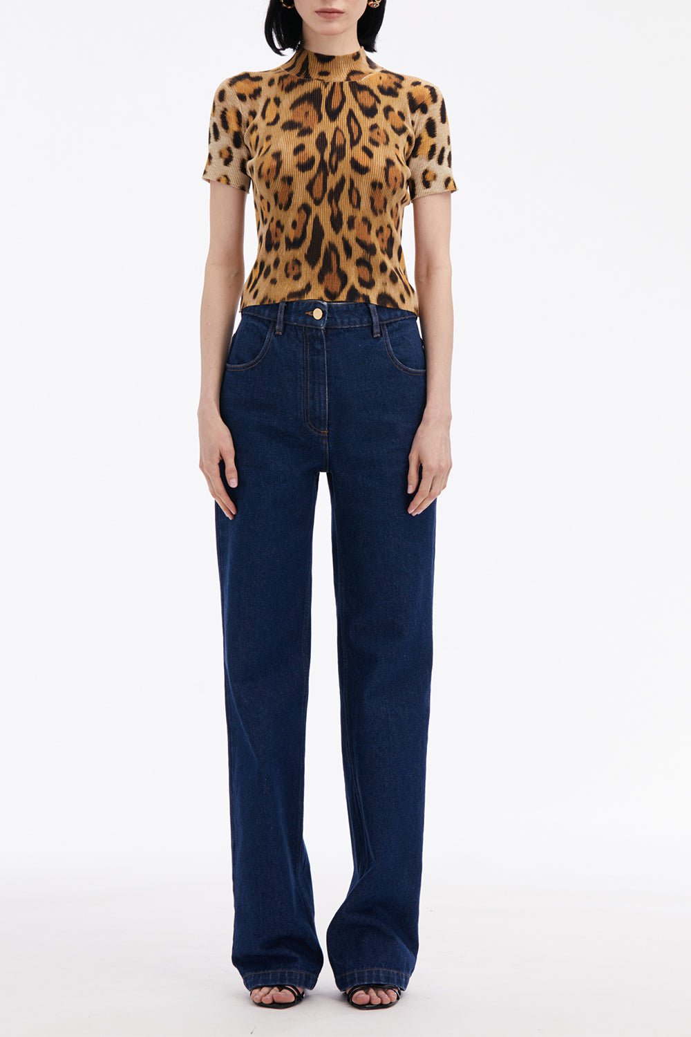 OSCAR DE LA RENTA-Short Sleeve Jaguar Pullover-