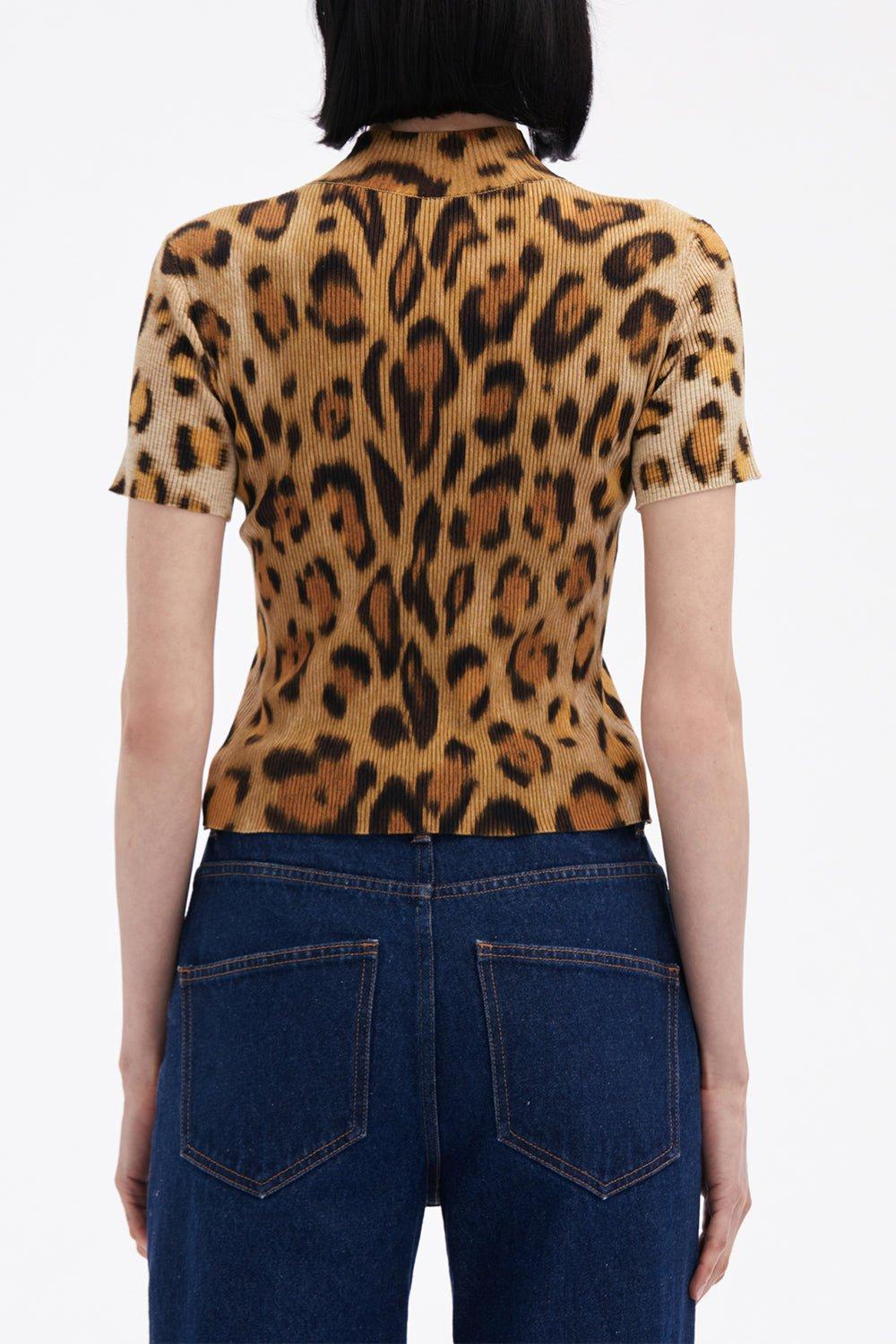 OSCAR DE LA RENTA-Short Sleeve Jaguar Pullover-