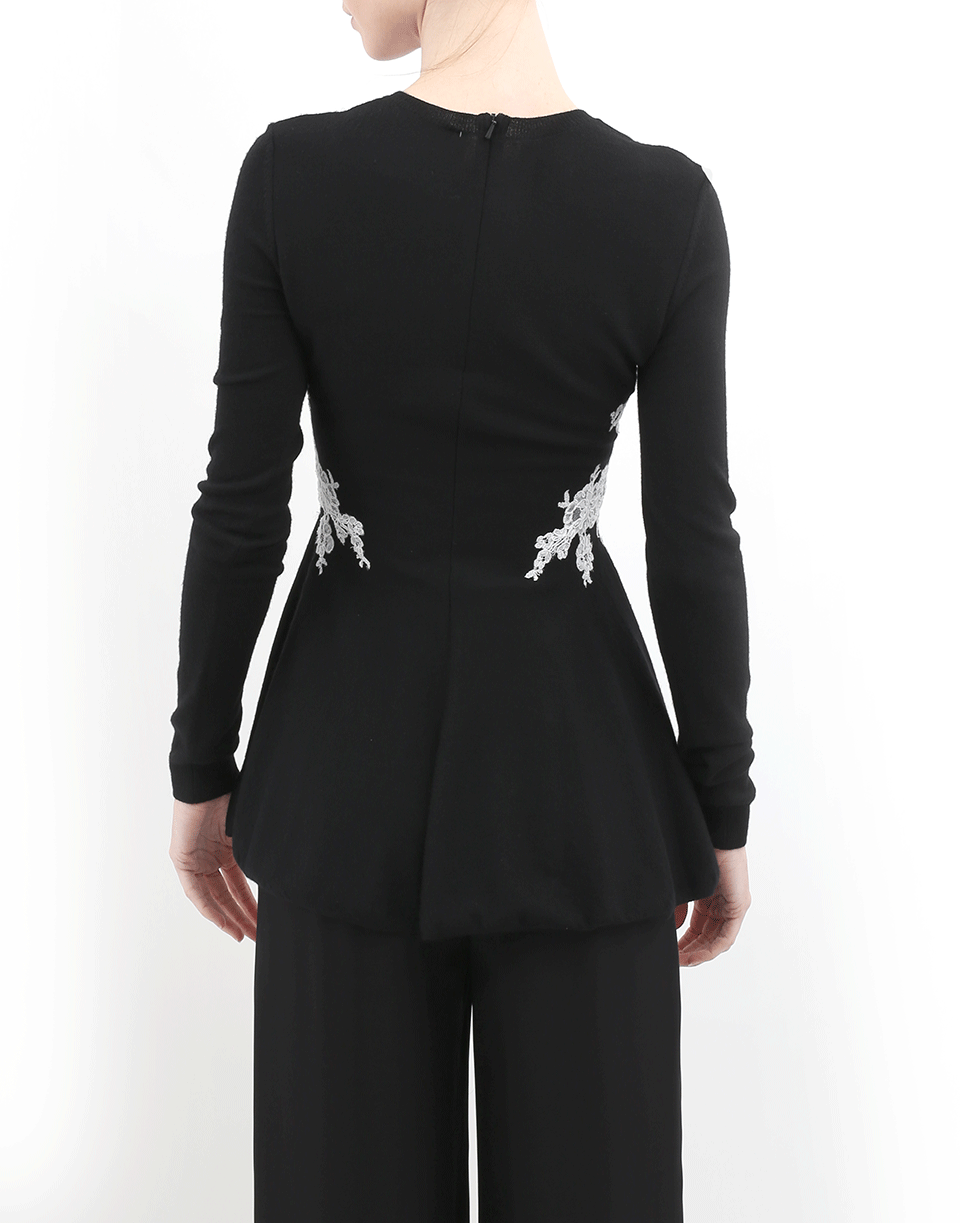 OSCAR DE LA RENTA-Lace Knit Top-