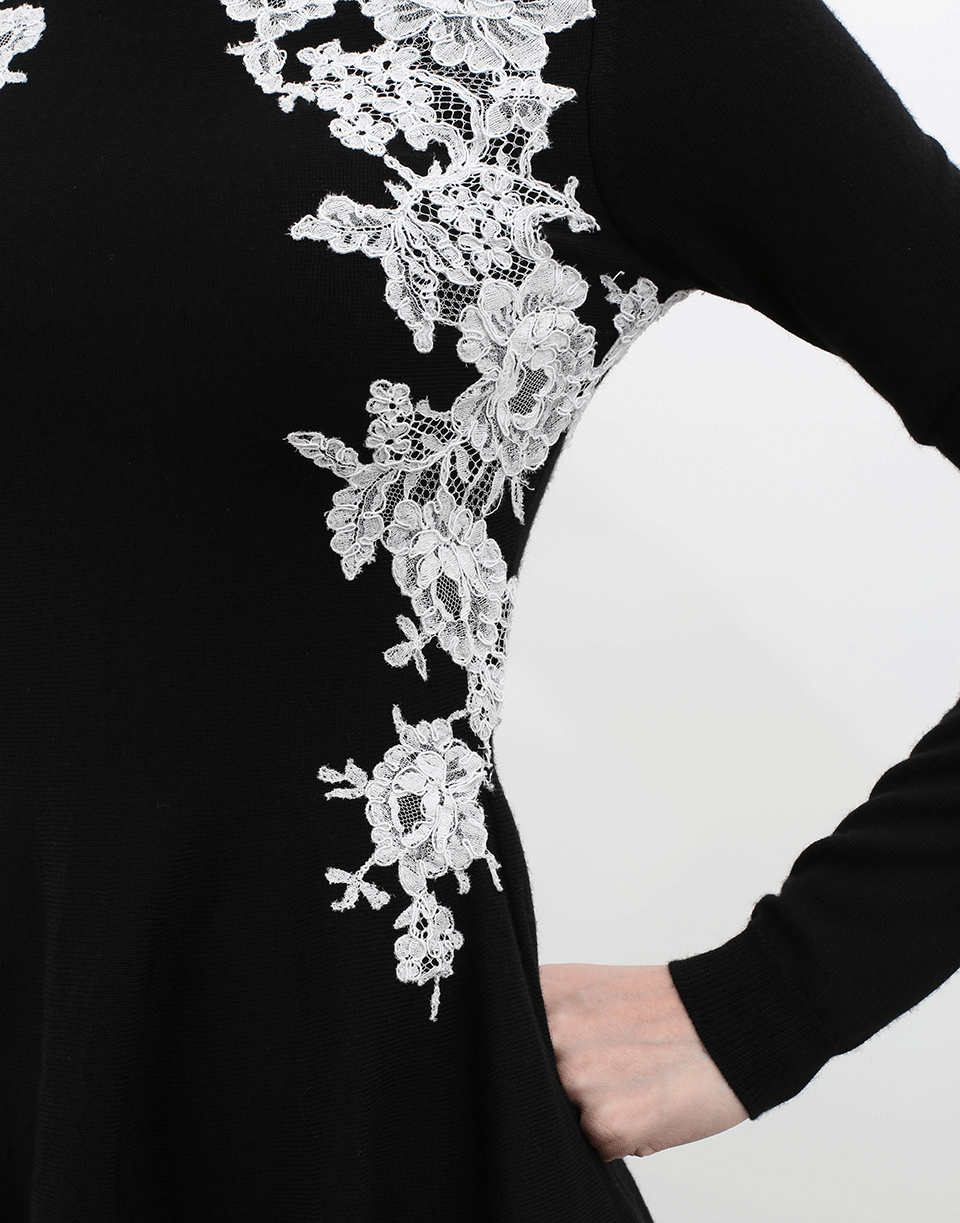 OSCAR DE LA RENTA-Lace Knit Top-