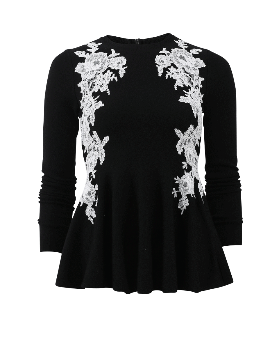 OSCAR DE LA RENTA-Lace Knit Top-