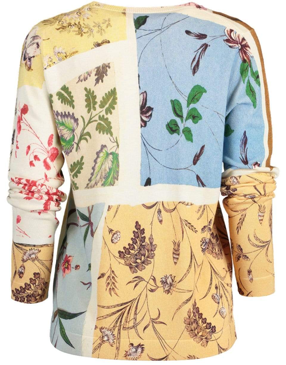 OSCAR DE LA RENTA-Patchwork Pullover Sweater-