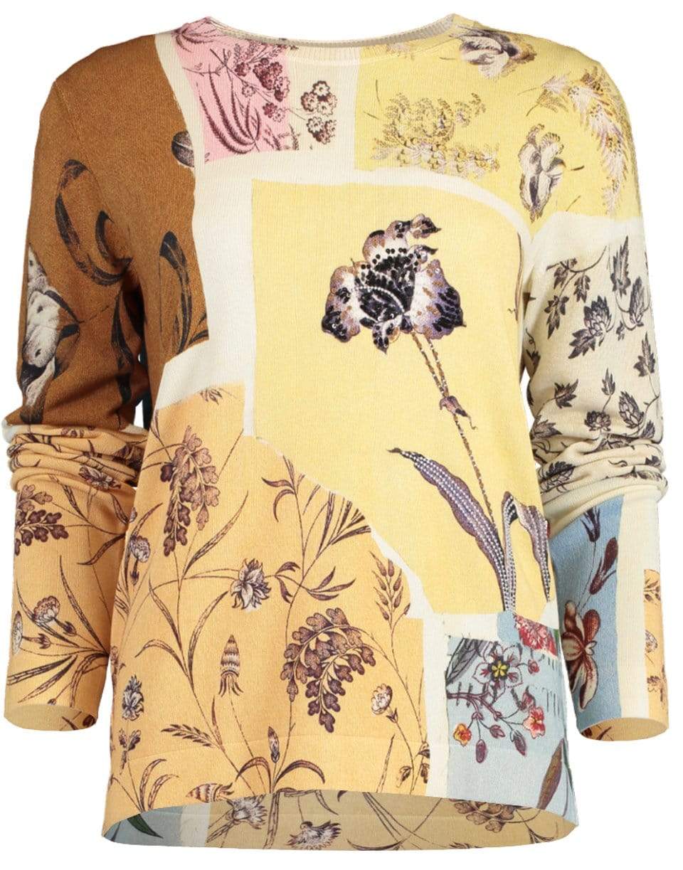 OSCAR DE LA RENTA-Patchwork Pullover Sweater-