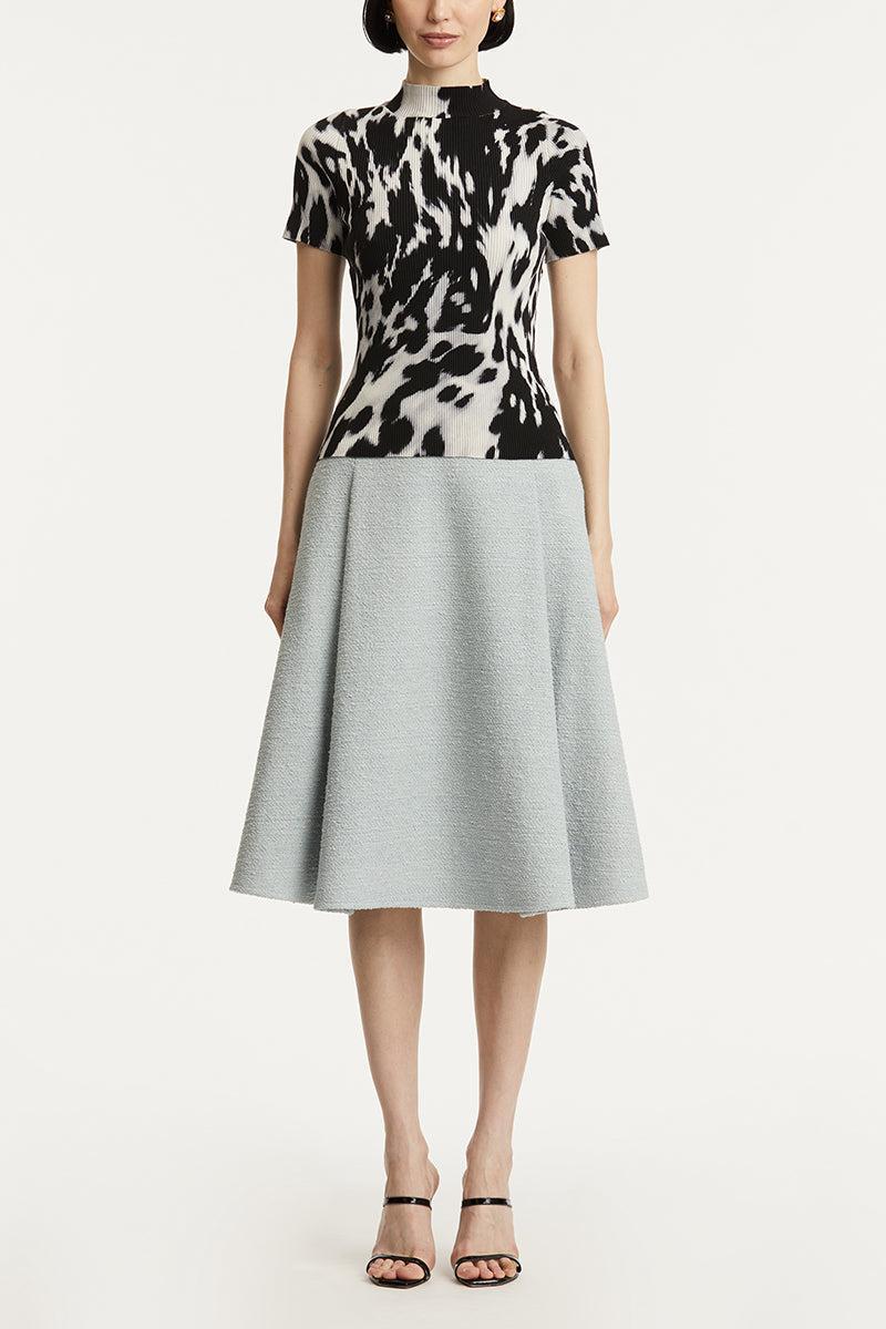 Cow Print Classic Mockneck Short Sleeve Tee-ECRU/BLK-S-CLOTHINGTOPKNITS-OSCAR DE LA RENTA