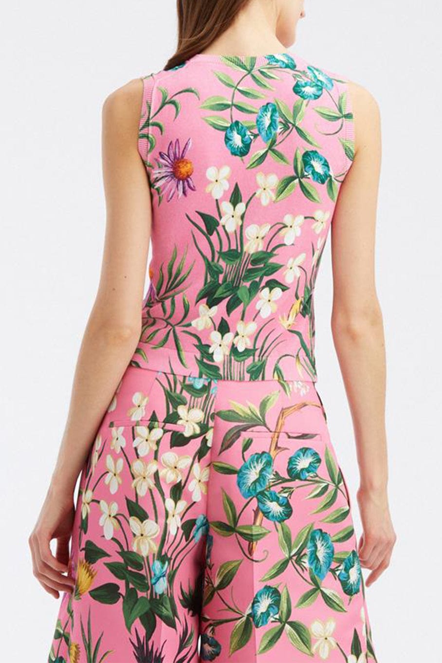 OSCAR DE LA RENTA-Floral Tapestry Printed Tank-