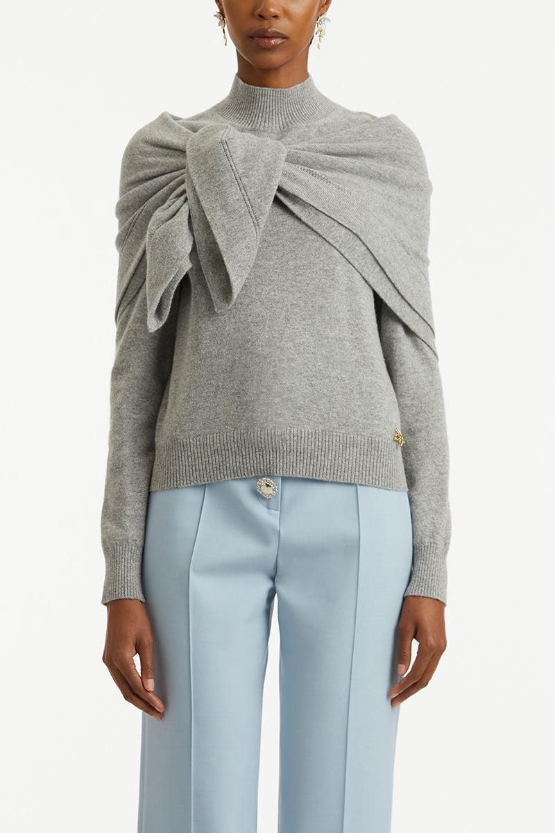 Scarf Mockneck Pullover-MELGGREY-S-CLOTHINGTOPKNITS-OSCAR DE LA RENTA