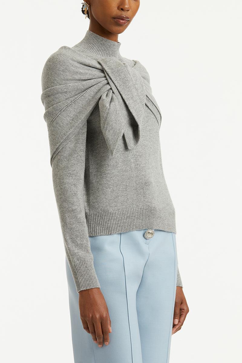 Scarf Mockneck Pullover-MELGGREY-S-CLOTHINGTOPKNITS-OSCAR DE LA RENTA